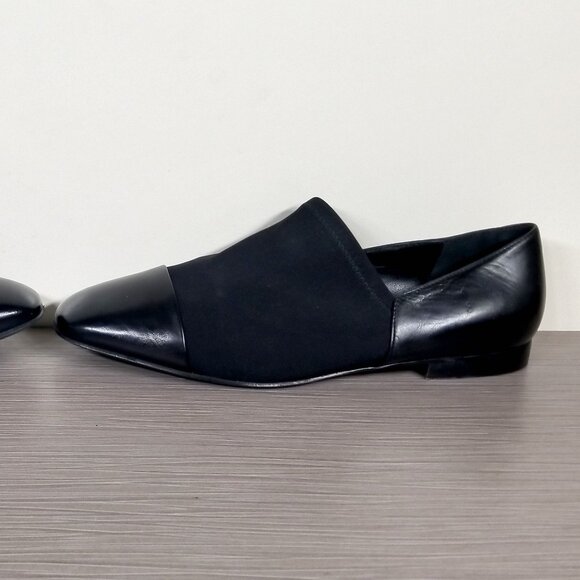 Via Spiga Tate Loafer, Black Leather & Elastic, Womens Size 7.5 US / 37.5 - Picture 9 of 12